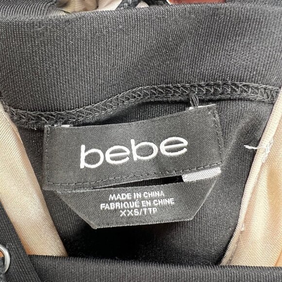 Bebe Lace Up Bondage Corset Dress Floral Lacing Front and Back, Bodycon Size XXS - Picture 7 of 8